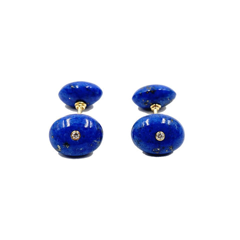 18K Yellow Gold Lapis Cufflinks