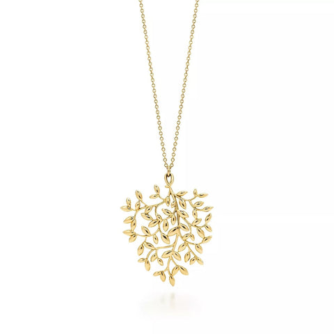 18K Yellow Gold Olive Branch Tiffany & Co Pendant