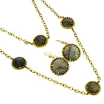 Estate Jewelry Estate Jewelry - 18K Yellow Gold Round Labradorite Long Necklace | Manfredi Jewels