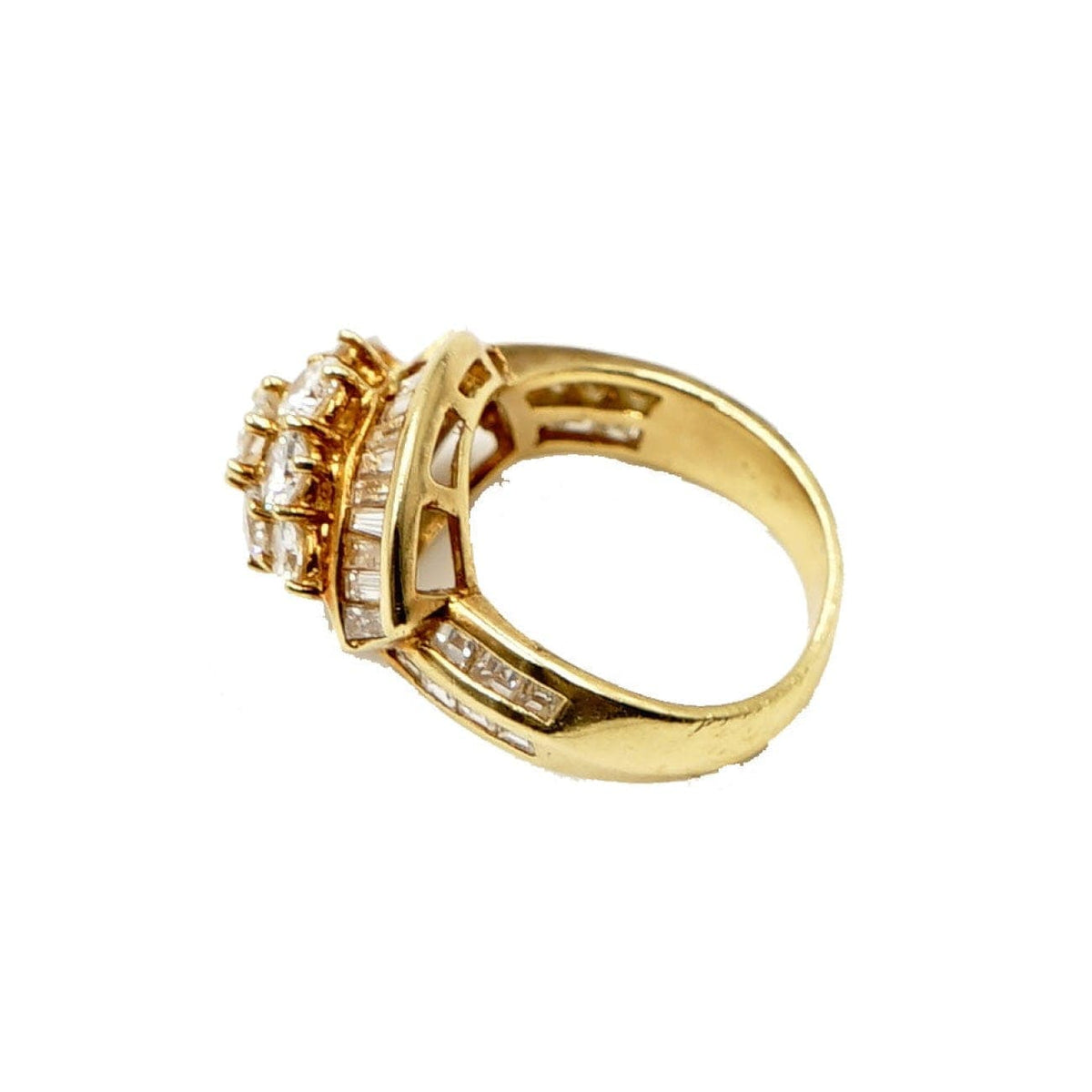 Estate Jewelry Estate Jewelry - 24K Yellow Gold Diamond Cluster Ring | Manfredi Jewels