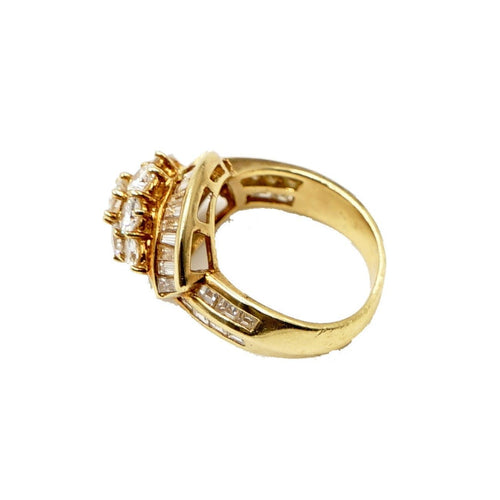 Estate Jewelry - 24K Yellow Gold Diamond Cluster Ring | Manfredi Jewels