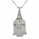 Estate Jewelry - Art Deco Diamond Pendant with Long Necklace | Manfredi Jewels