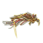 Estate Jewelry - Boucheron Paris Diamond Ruby Sapphire and Emerald Brooche & Earrings Set | Manfredi Jewels