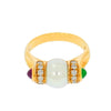 Estate Jewelry - Bvlgari Akoya Cultured Pearl Diamond Yellow Gold Ring | Manfredi Jewels