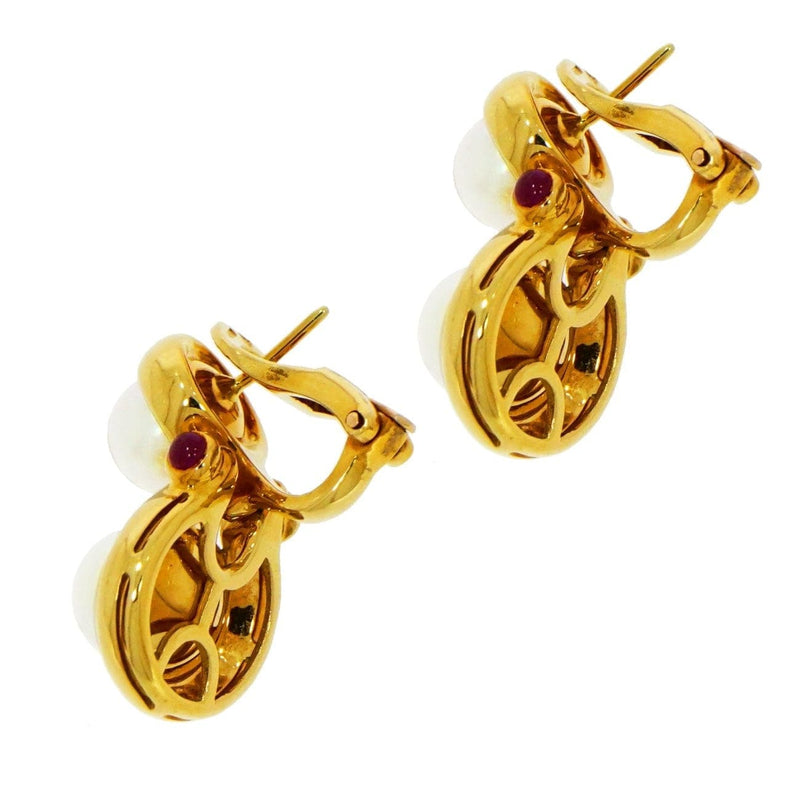 Estate Jewelry - Bvlgari Akoya Cultured Pearl Drop Earrings | Manfredi Jewels