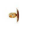Estate Jewelry - Carla Amorim Elongated Oval Pink Quartz Diamond Halo Rose Gold Ring | Manfredi Jewels