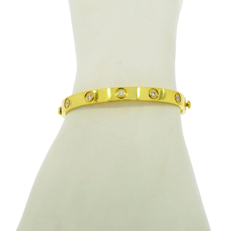 Estate Jewelry - Cartier Yellow Gold Love Bracelet 10 Diamonds | Manfredi Jewels