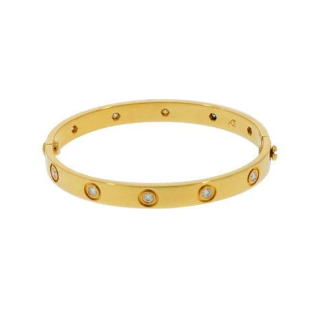 Cartier Yellow Gold Love Bracelet 10 Diamonds