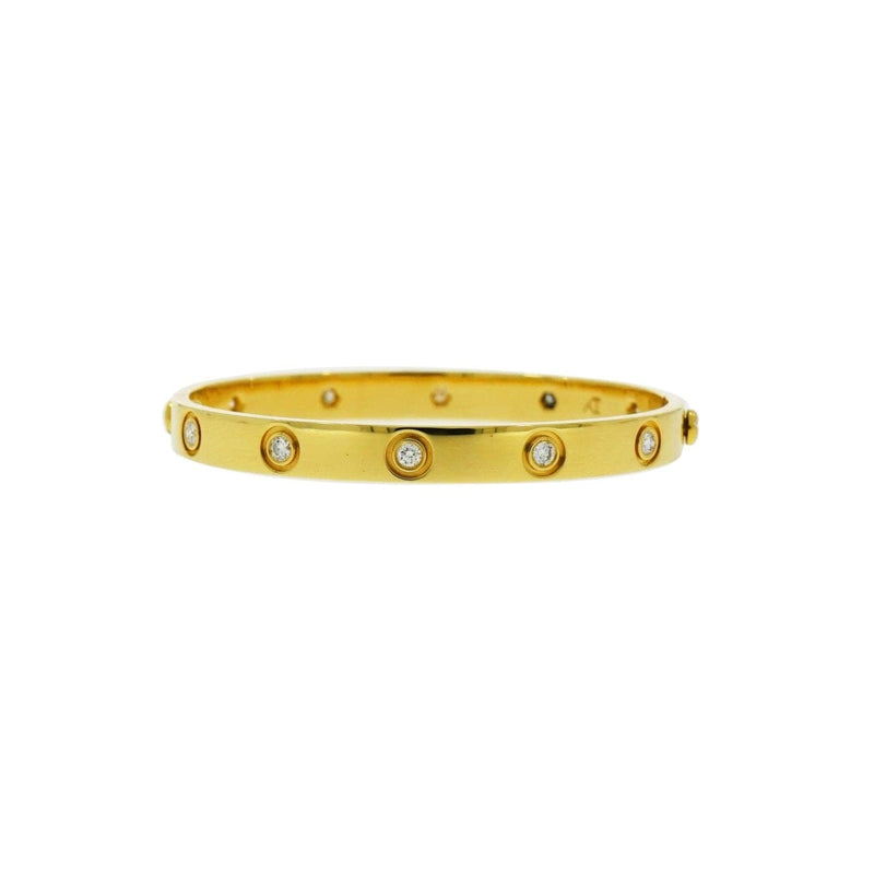 Estate Jewelry - Cartier Yellow Gold Love Bracelet 10 Diamonds | Manfredi Jewels