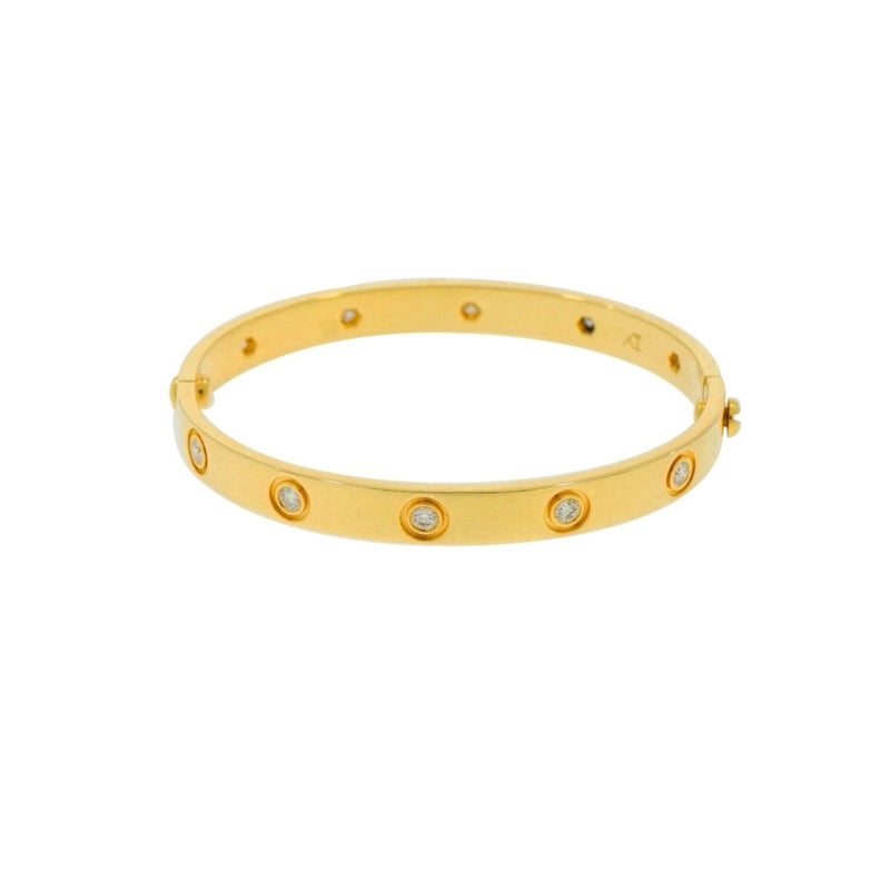 Estate Jewelry - Cartier Yellow Gold Love Bracelet 10 Diamonds | Manfredi Jewels