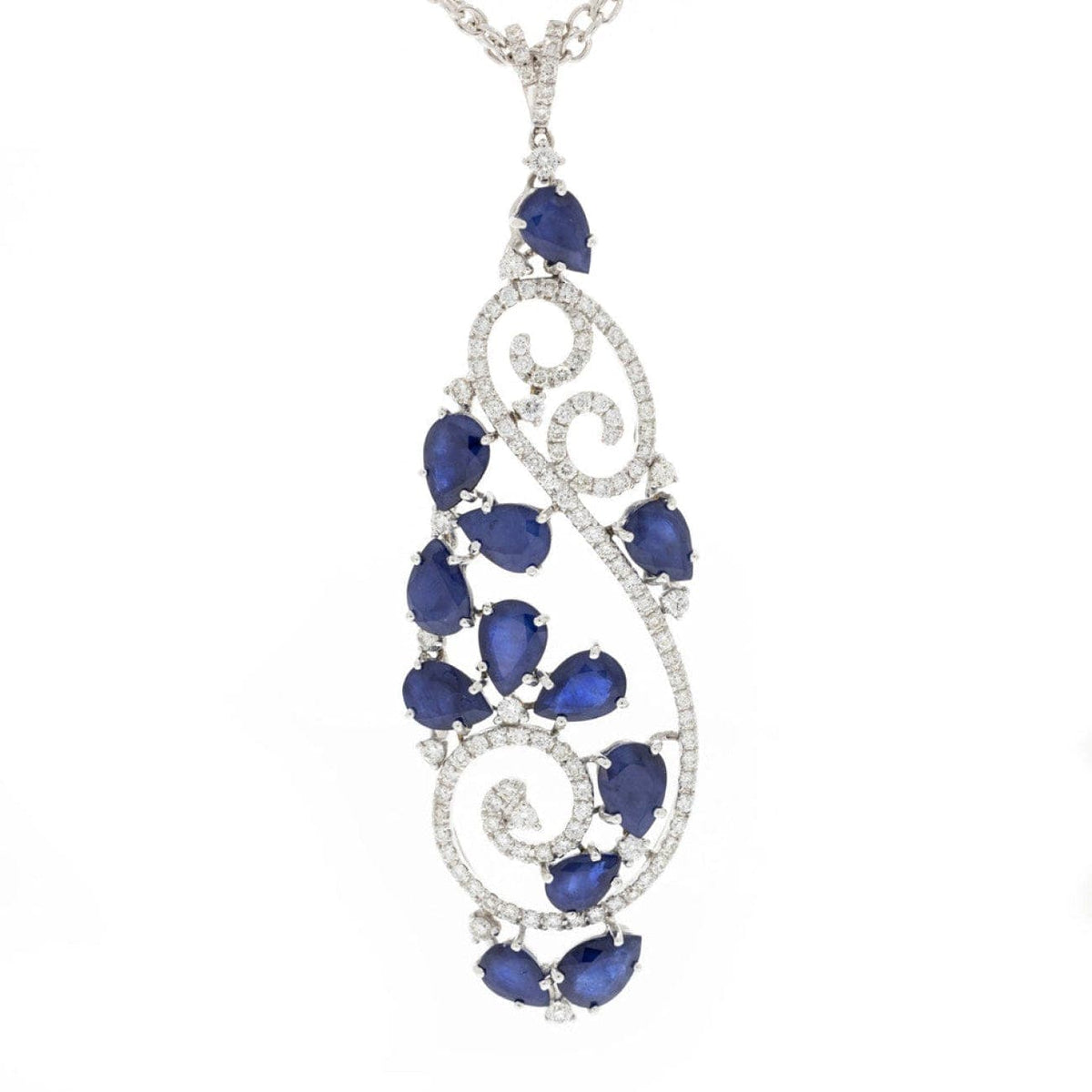 Estate Jewelry Estate Jewelry - Casato 18k White Gold Sapphires & Diamonds Necklace | Manfredi Jewels
