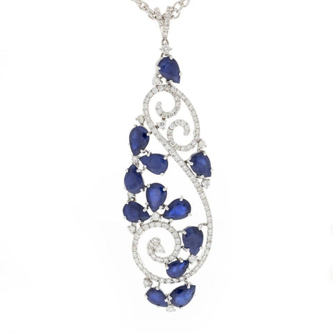 Casato 18k White Gold Sapphires & Diamonds Necklace