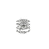 Estate Jewelry - Casato Multi - rows White Gold Diamond Ring | Manfredi Jewels