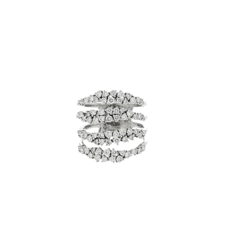 Casato Multi-rows White Gold Diamond Ring