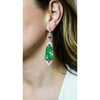 Estate Jewelry - Certified Natural Jade Ruby and Diamond Art Deco Platinum Drop Earrings | Manfredi Jewels