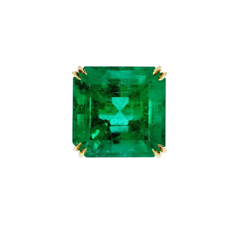 Colombian Emerald Yellow Gold Ring