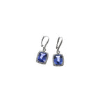Estate Jewelry - Cushion Cut Sapphire & Diamond Drop Earrings | Manfredi Jewels
