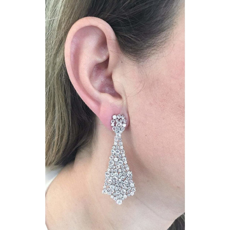 Estate Jewelry - Diamond Chandelier White Gold Earrings | Manfredi Jewels