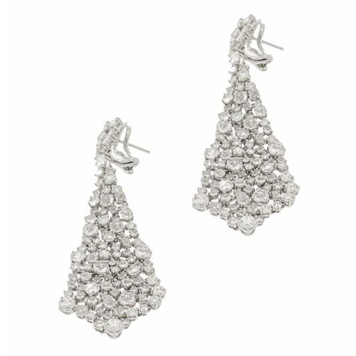 Estate Jewelry - Diamond Chandelier White Gold Earrings | Manfredi Jewels