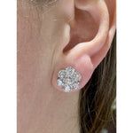 Estate Jewelry - Diamond Cluster White Gold Stud Earrings | Manfredi Jewels