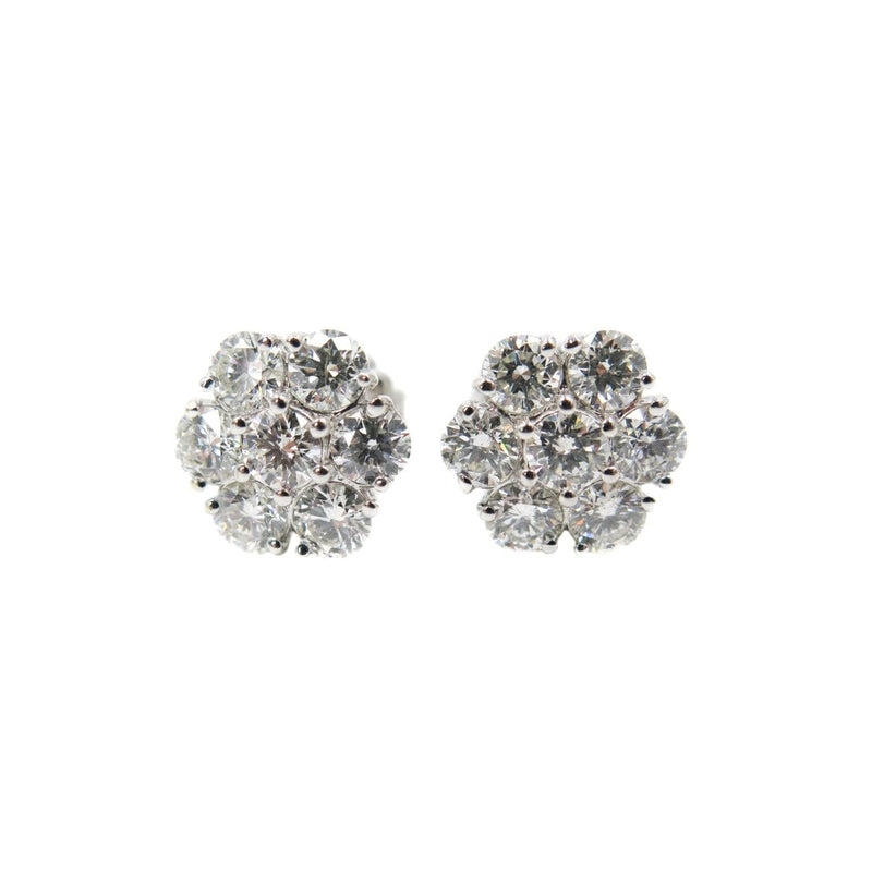 Estate Jewelry Estate Jewelry - Diamond Cluster White Gold Stud Earrings | Manfredi Jewels