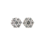 Estate Jewelry - Diamond Flower Stud White Gold Earrings | Manfredi Jewels