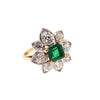 Estate Jewelry Estate Jewelry - Emerald & Diamond Flower Ring | Manfredi Jewels