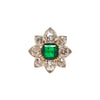 Estate Jewelry - Emerald & Diamond Flower Ring | Manfredi Jewels