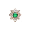 Estate Jewelry - Emerald & Diamond Flower Ring | Manfredi Jewels