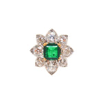 Estate Jewelry Estate Jewelry - Emerald & Diamond Flower Ring | Manfredi Jewels