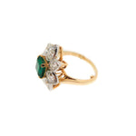 Estate Jewelry Estate Jewelry - Emerald & Diamond Flower Ring | Manfredi Jewels