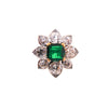 Estate Jewelry Estate Jewelry - Emerald & Diamond Flower Ring | Manfredi Jewels