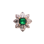Estate Jewelry Estate Jewelry - Emerald & Diamond Flower Ring | Manfredi Jewels