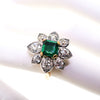 Estate Jewelry - Emerald & Diamond Flower Ring | Manfredi Jewels