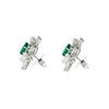 Estate Jewelry - Emerald & Diamond White Gold Stud Earrings | Manfredi Jewels