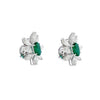 Estate Jewelry - Emerald & Diamond White Gold Stud Earrings | Manfredi Jewels