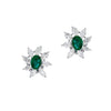 Estate Jewelry - Emerald & Diamond White Gold Stud Earrings | Manfredi Jewels