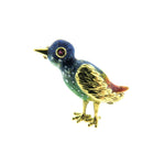 Estate Jewelry - Enameled Yellow Gold Bird Brooch | Manfredi Jewels