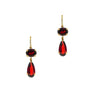 Estate Jewelry - Garnet and Diamond Drop Yellow Gold Earrings | Manfredi Jewels