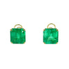 Estate Jewelry - Genuine Colombian Emerald 18k Yellow Gold Stud Earrings | Manfredi Jewels