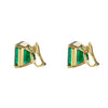 Estate Jewelry - Genuine Colombian Emerald 18k Yellow Gold Stud Earrings | Manfredi Jewels