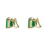 Estate Jewelry Estate Jewelry - Genuine Colombian Emerald 18k Yellow Gold Stud Earrings | Manfredi Jewels
