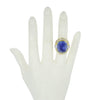 Estate Jewelry - GIA certified Natural Unheated Sapphire and Diamond Yellow Gold Ring | Manfredi Jewels