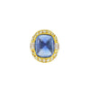 Estate Jewelry Estate Jewelry - GIA certified Natural Unheated Sapphire and Diamond Yellow Gold Ring | Manfredi Jewels