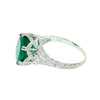 Estate Jewelry - GIA Certified Oval Emerald Vintage White Gold Ring | Manfredi Jewels