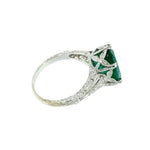 Estate Jewelry Estate Jewelry - GIA Certified Oval Emerald Vintage White Gold Ring | Manfredi Jewels