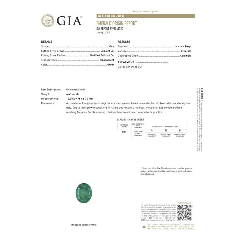 Estate Jewelry - GIA Certified Oval Emerald Vintage White Gold Ring | Manfredi Jewels