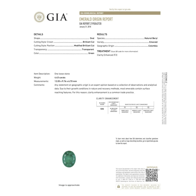 Estate Jewelry Estate Jewelry - GIA Certified Oval Emerald Vintage White Gold Ring | Manfredi Jewels