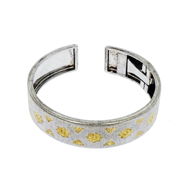 Estate Jewelry Estate Jewelry - Gianmaria Buccellati Sterling Silver & Yellow Gold Open Cuff Bracelet | Manfredi Jewels