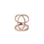 Estate Jewelry - Interlocking Diamond Circles Rose Gold Ring | Manfredi Jewels
